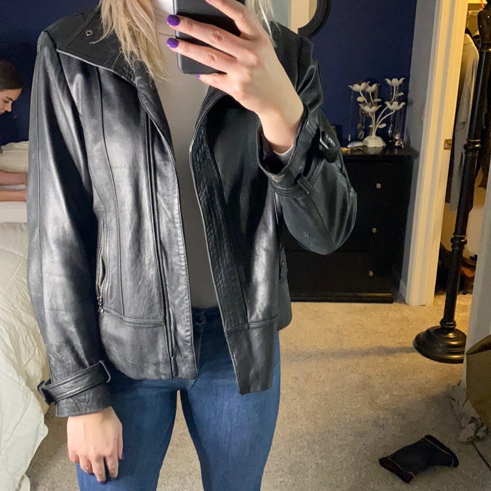 Kenneth Cole Black Leather Jacket